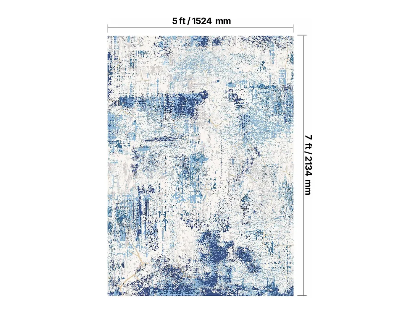 Alfombra de Salón SucceBuy, 1,5 x 2,1 m, Alfombra Grande para Dormitorio, Lavable, Antideslizante, Suave y Cómoda, Estilo Moderno, para Dormitorio, Azul Discount