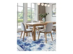 Alfombra de Salón SucceBuy, 1,5 x 2,1 m, Alfombra Grande para Dormitorio, Lavable, Antideslizante, Suave y Cómoda, Estilo Moderno, para Dormitorio, Azul Discount