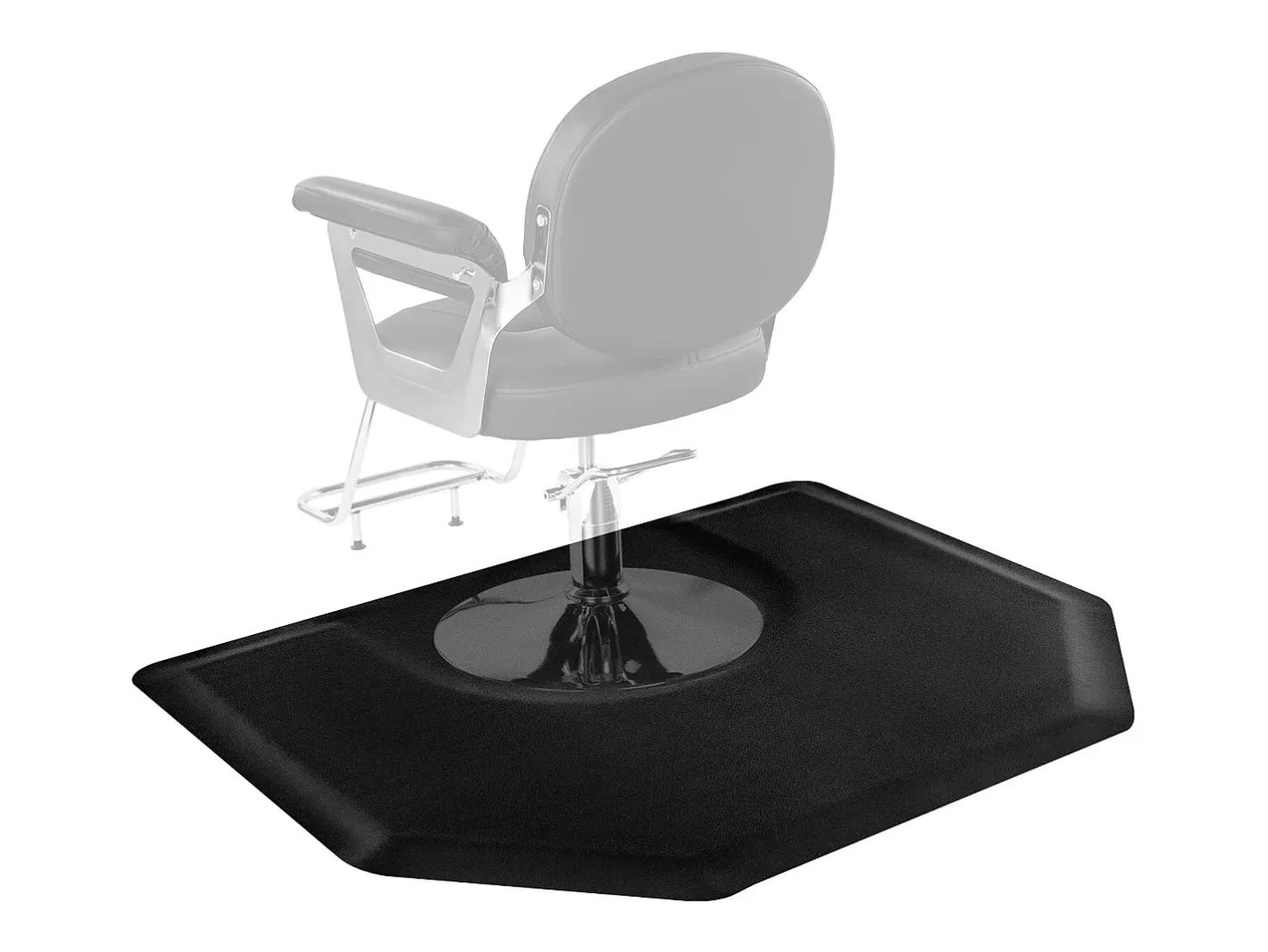 Alfombra De Salón-Alfombra de Salón SucceBuy Peluquería, 122.5x150.5x1.3 cm, Alfombra de Suelo Anti-Fatiga para Base de Silla Redonda, Superficie de PVC, Limpieza Fácil Negro