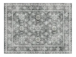 Clearance Alfombra de Salón SucceBuy, 2,4 x 3 m, Alfombra Grande para Dormitorio Lavable y Antideslizante, Suave y Cómoda, Estilo Vintage, para Dormitorio, Entrada, Gris