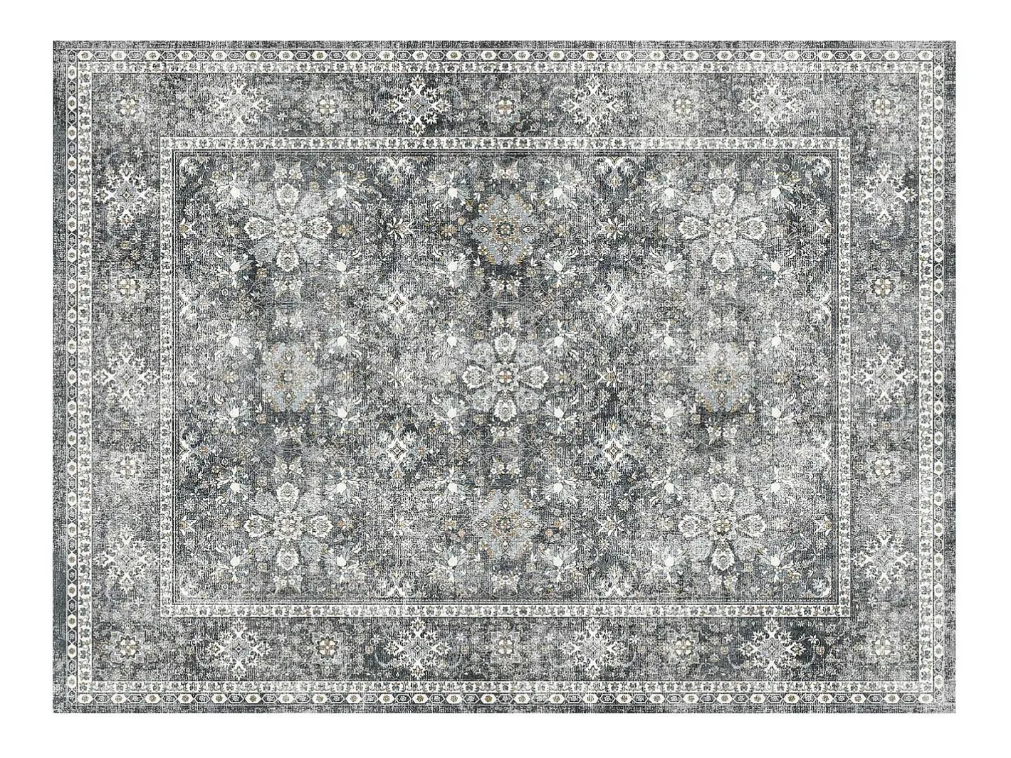 Clearance Alfombra de Salón SucceBuy, 2,4 x 3 m, Alfombra Grande para Dormitorio Lavable y Antideslizante, Suave y Cómoda, Estilo Vintage, para Dormitorio, Entrada, Gris
