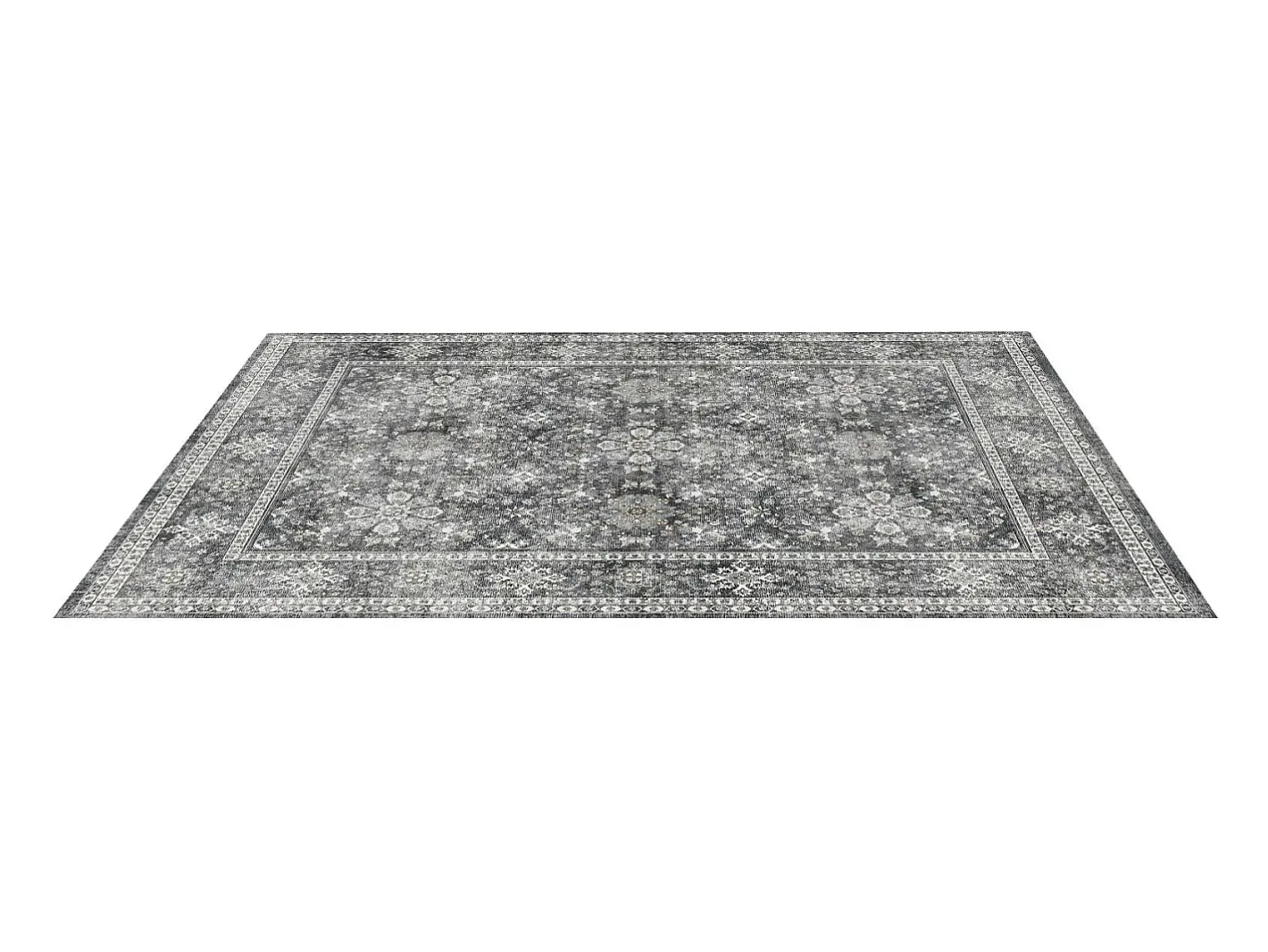 Clearance Alfombra de Salón SucceBuy, 2,4 x 3 m, Alfombra Grande para Dormitorio Lavable y Antideslizante, Suave y Cómoda, Estilo Vintage, para Dormitorio, Entrada, Gris