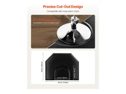 Alfombra de Silla de Salón SucceBuy Hexagonal para Peluqueros, 122.5 x 150.5 cm, Grosor de 2.5 cm, Corte Redondo, Superficie de PVC Duradero y Bordes Negro Best