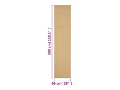Alfombra de sisal natural 66x300 cm Marru00f3n Clearance