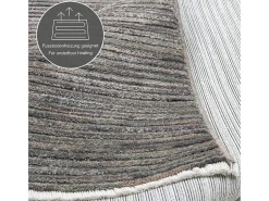 Alfombra de tejido plano con aspecto corto 80x280 cm oscuro Corduletta Gris New