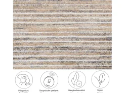 Alfombra De Salón-Alfombra de tejido plano con aspecto corto 80x150 cm Corduletta Beige