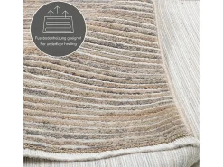 Alfombra De Salón-Alfombra de tejido plano con aspecto corto 80x150 cm Corduletta Beige