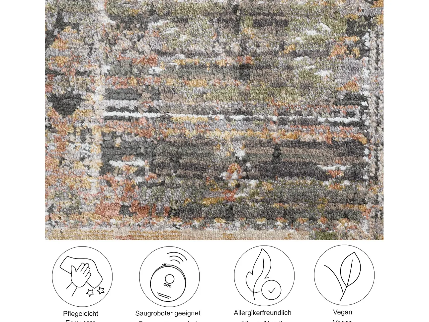 Best Alfombra de tejido plano con aspecto vintage 80x280 cm multi Corduletta Beige