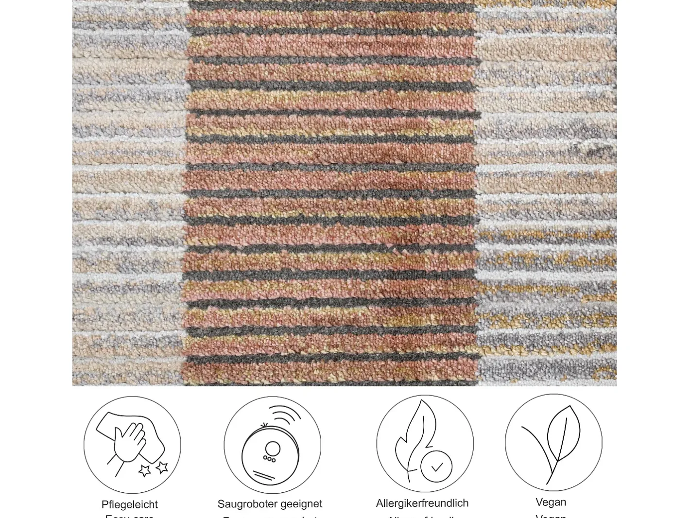 Alfombra de tejido plano con aspecto de patchwork 80x280 cm Colorido Corduletta Multicolor