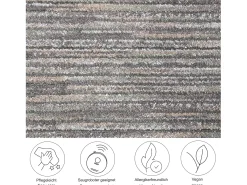 Alfombra De Salón-Alfombra de tejido plano con aspecto corto 60x130 cm oscuro Corduletta Gris
