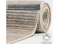 Alfombra De Salón-Alfombra de tejido plano con aspecto corto 190x240 cm Corduletta Beige