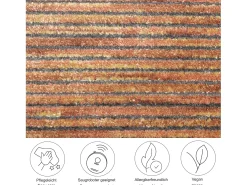 Alfombra De Salón-Alfombra de tejido plano con aspecto corto 190x240 cm Óxido Corduletta Cobrizo