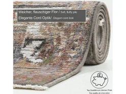 Alfombra de tejido plano con aspecto vintage 80x150 cm multi Corduletta Beige Hot