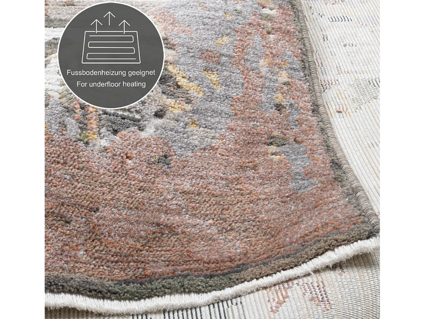 Alfombra de tejido plano con aspecto vintage 80x150 cm multi Corduletta Beige Hot