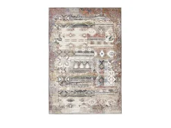 Alfombra De Salón-Alfombra de tejido plano con aspecto vintage 190x240 cm multi Corduletta Beige