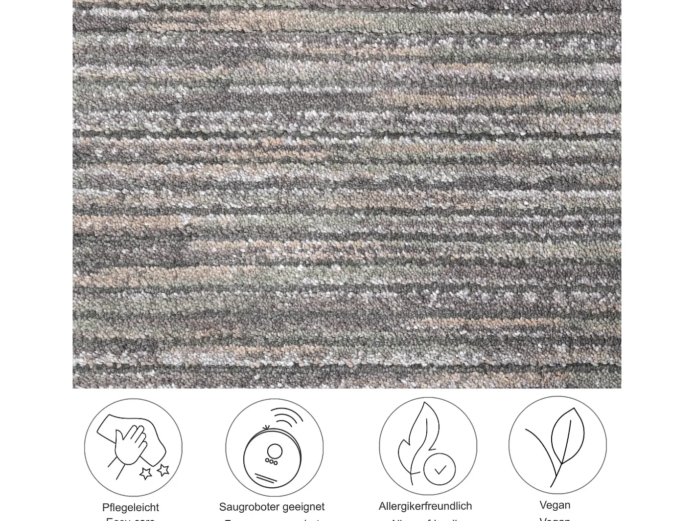 Clearance Alfombra de tejido plano con aspecto corto 190x240 cm oscuro Corduletta Gris