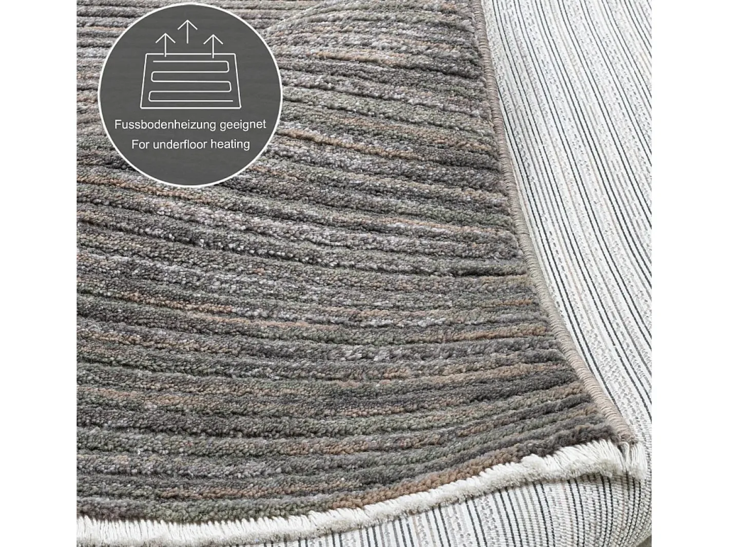 Alfombra de tejido plano con aspecto corto 80x150 cm oscuro Corduletta Gris Clearance