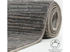 Alfombra de tejido plano con aspecto corto 80x150 cm oscuro Corduletta Gris Clearance