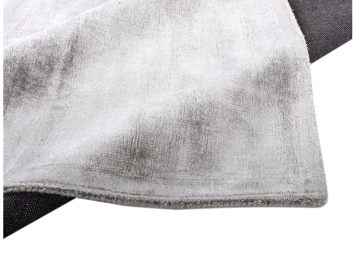 Alfombra De Salón-Alfombra de viscosa tejida a mano 250x350 cm Shine Gris