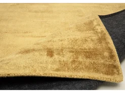 Alfombra De Salón-Alfombra de viscosa tejida a mano 65x135 cm lo Shine Camel