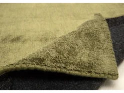 Clearance Alfombra de viscosa tejida a mano 250x350 cm musgo Shine Verde pino