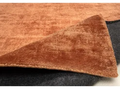 Alfombra De Salón-Alfombra de viscosa tejida a mano 85x155 cm Cobre Shine Cobrizo