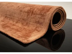 Alfombra De Salón-Alfombra de viscosa tejida a mano 85x155 cm Cobre Shine Cobrizo