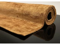 Alfombra de viscosa tejida a mano 65x135 cm Ocre Shine Amarillo claro Discount