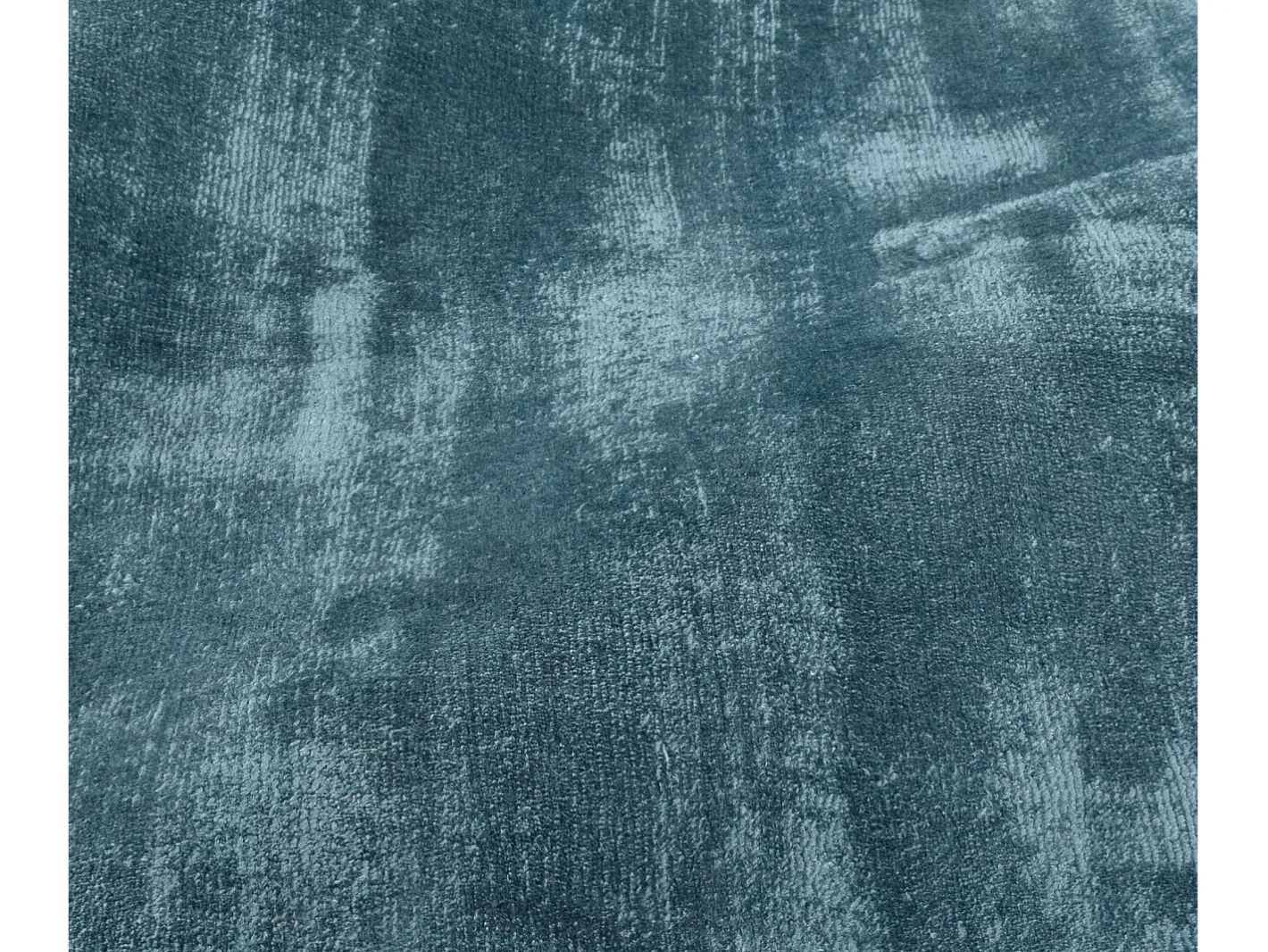Outlet Alfombra de viscosa tejida a mano 65x135 cm Aqua Shine Azul