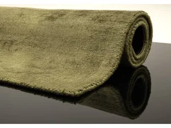 Alfombra De Salón-Alfombra de viscosa tejida a mano 65x135 cm musgo Shine Verde pino