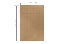 Alfombra De Salón-Alfombra de yute con reverso de latex color natural 140x200 cm ES24613 Beige