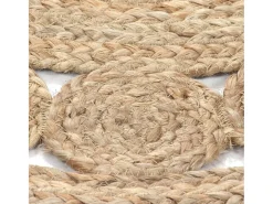 Outlet Alfombra de yute, diseño trenzado, redonda de 150 cm. Beige