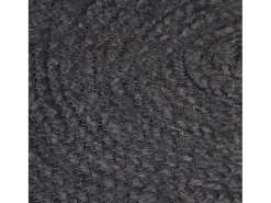 New Alfombra de yute hecha a mano redonda de 150 cm en oscuro Gris