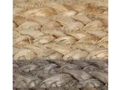 Alfombra De Cocina|Alfombra Redonda-Alfombra de yute hecha a mano con borde 150 cm Gris
