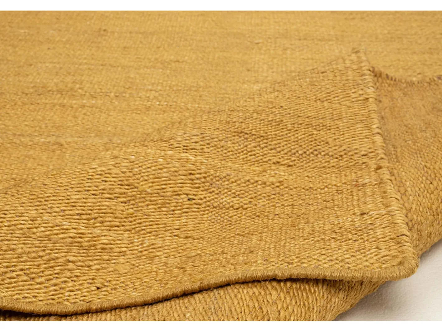 Alfombra De Salón-Alfombra de yute hecha a mano 70x140 cm Oro Forest Dorado