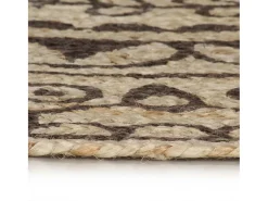 Alfombra de yute hecha a mano con estampado marrón oscuro 150 cm Marru00f3n Sale