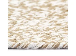 Discount Alfombra de yute hecha a mano blanca y natural 150 cm Blanco