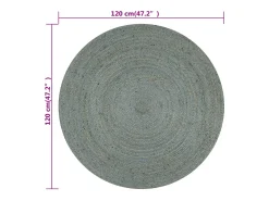 Clearance Alfombra de yute hecha a mano redonda 120 cm oliva Verde