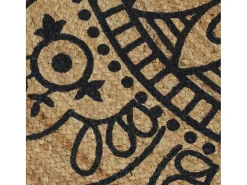 Alfombra De Cocina|Alfombra Redonda-Alfombra de yute hecha a mano con estampado azul oscuro 120 cm Marru00f3n