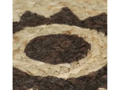 Alfombra De Cocina|Alfombra Redonda-Alfombra de yute hecha a mano con estampado marrón oscuro 120 cm Marru00f3n