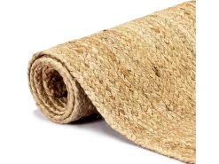 Alfombra De Cocina-Alfombra de yute hecha a mano 200x300 cm Marru00f3n
