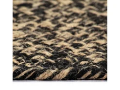 Sale Alfombra de yute hecha a mano negra y marrón 210 cm Negro
