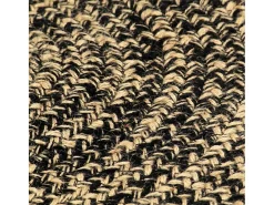 New Alfombra de yute hecha a mano negra y natural 90 cm Negro