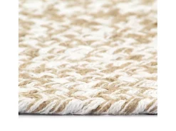 Sale Alfombra de Yute Hecha a Mano Blanca y Natural 90 cm Blanco