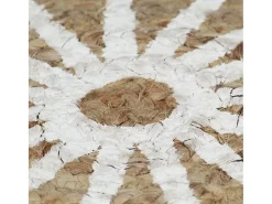Hot Clicnbuy Alfombra de yute tejida a mano con estampado 120 cm Blanco