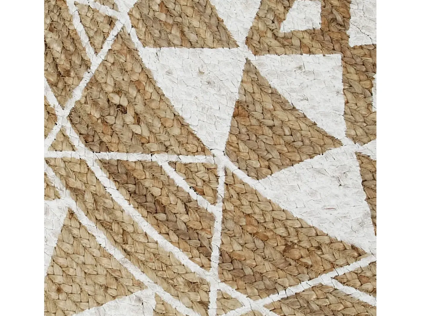 Hot Clicnbuy Alfombra de yute tejida a mano con estampado 120 cm Blanco