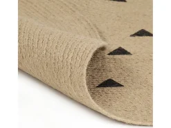 Outlet Clicnbuy Alfombra de yute tejida a mano estampado de triángulos 150 cm Negro