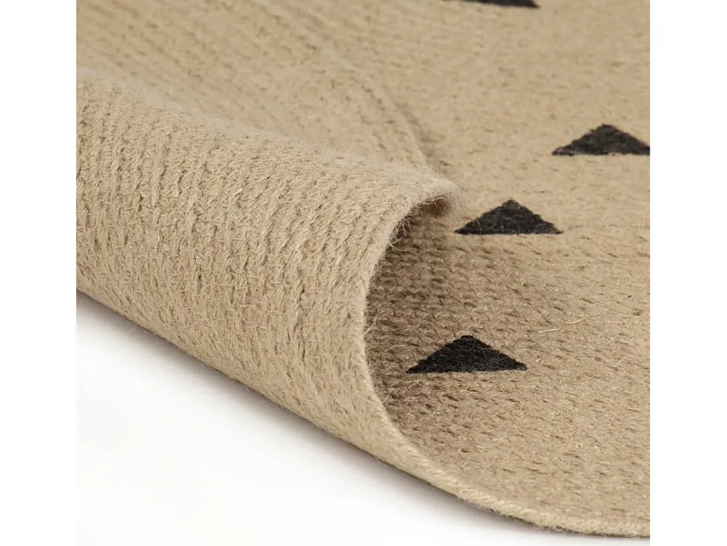 Outlet Clicnbuy Alfombra de yute tejida a mano estampado de triángulos 150 cm Negro