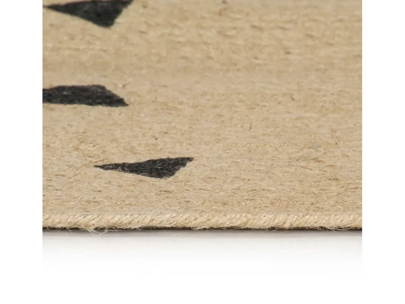 Outlet Clicnbuy Alfombra de yute tejida a mano estampado de triángulos 150 cm Negro