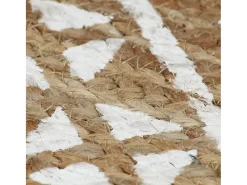 Discount Alfombra de yute tejida a mano con estampado 90 cm ES69136 Blanco